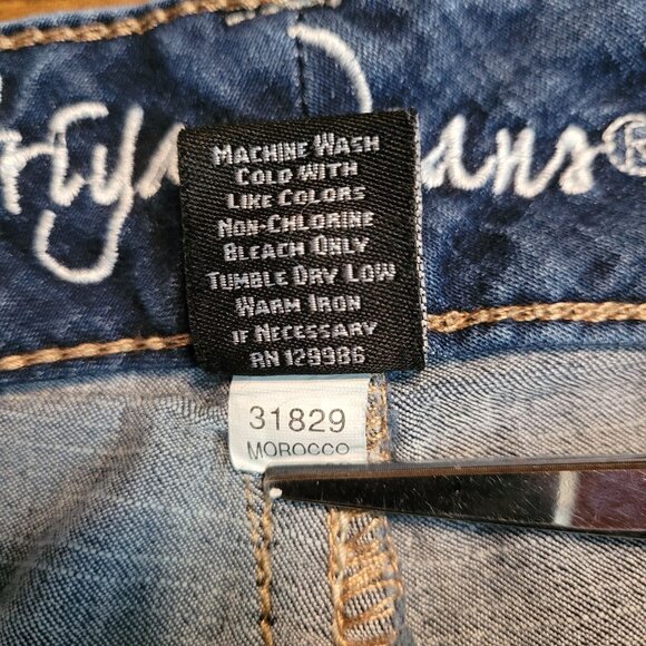 Ariya Jeans Size 12 Morocco Low Rise Skinny Button Flap Rhinestone Stretch Denim - Picture 5 of 11